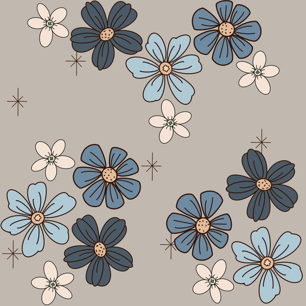 Denim Spring Flowers - Once In A Blue Moon Collection