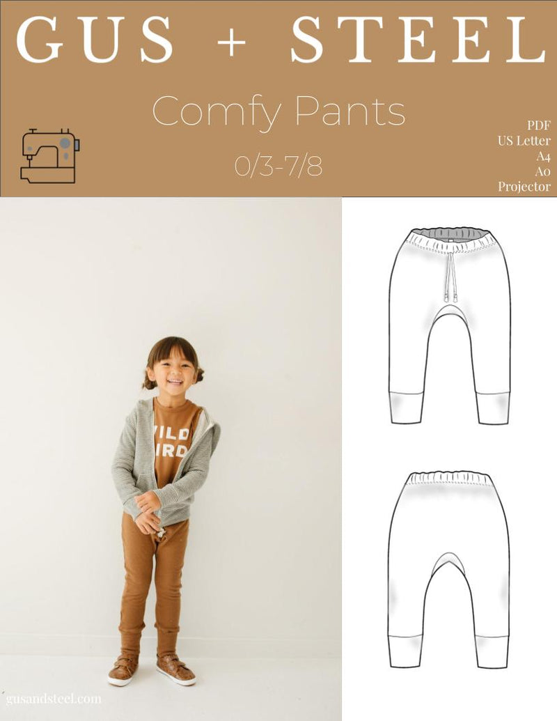 Kid's jogger pants (size 12 months to 12 years) free PDF sewing
